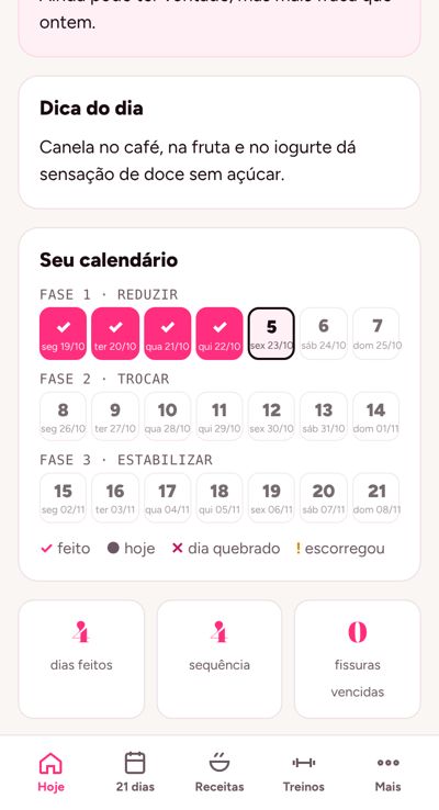 Calendário dos 21 dias