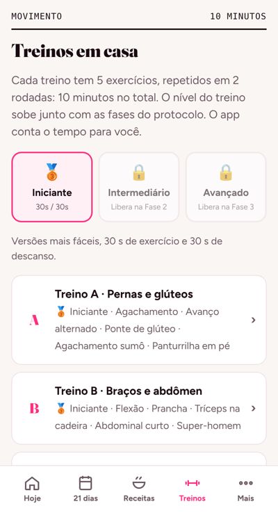 Treinos em três níveis